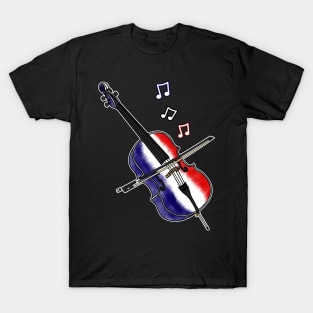 Cello French Flag Cellist France Musician T-Shirt